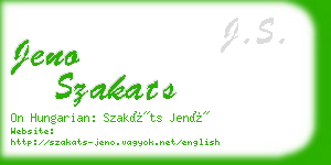 jeno szakats business card